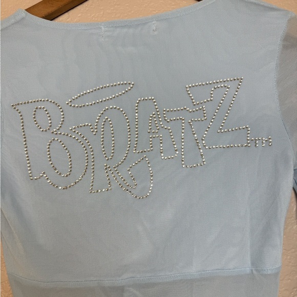 Dolls Kill x Bratz Call Me Angel Light Blue Rhinestone Long Sleeve Blouse XS - Picture 9 of 9